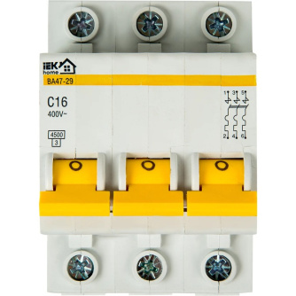 Купить Автоматический выключатель IEK Home ВА47-29 3P C16 А 4.5 кА фото №2